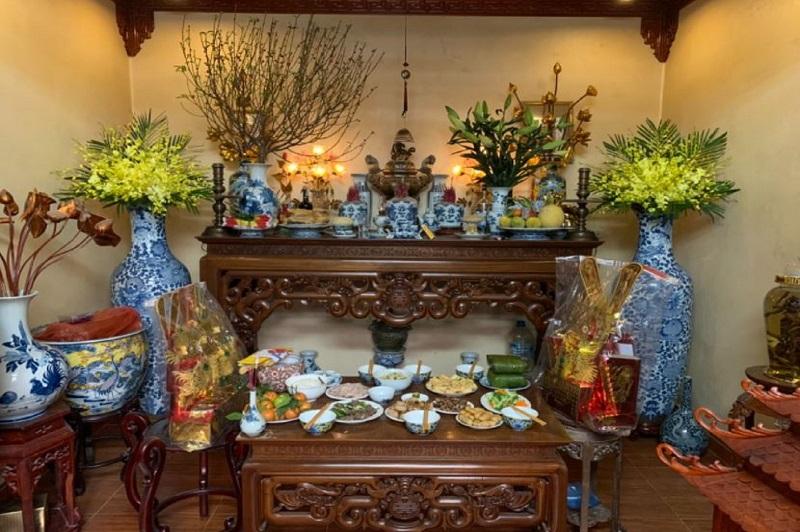 Mẫu phòng thờ thiết kế mang tính trang nghiêm