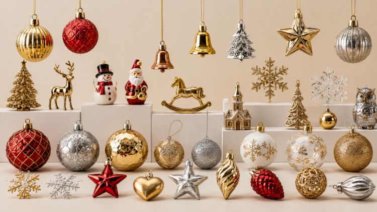 Chuông, ngôi sao và bông tuyết trang trí Noel