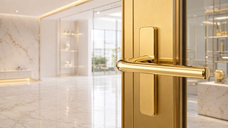 Inox mạ vàng thường được dùng cho tay nắm cửa